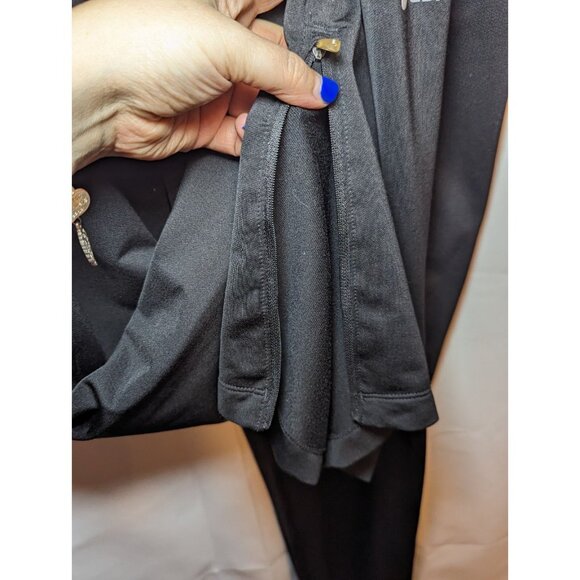 Asics CALI PERFORMANCE PANT Black White largeElastic Waist Athletic Pants - Picture 5 of 16